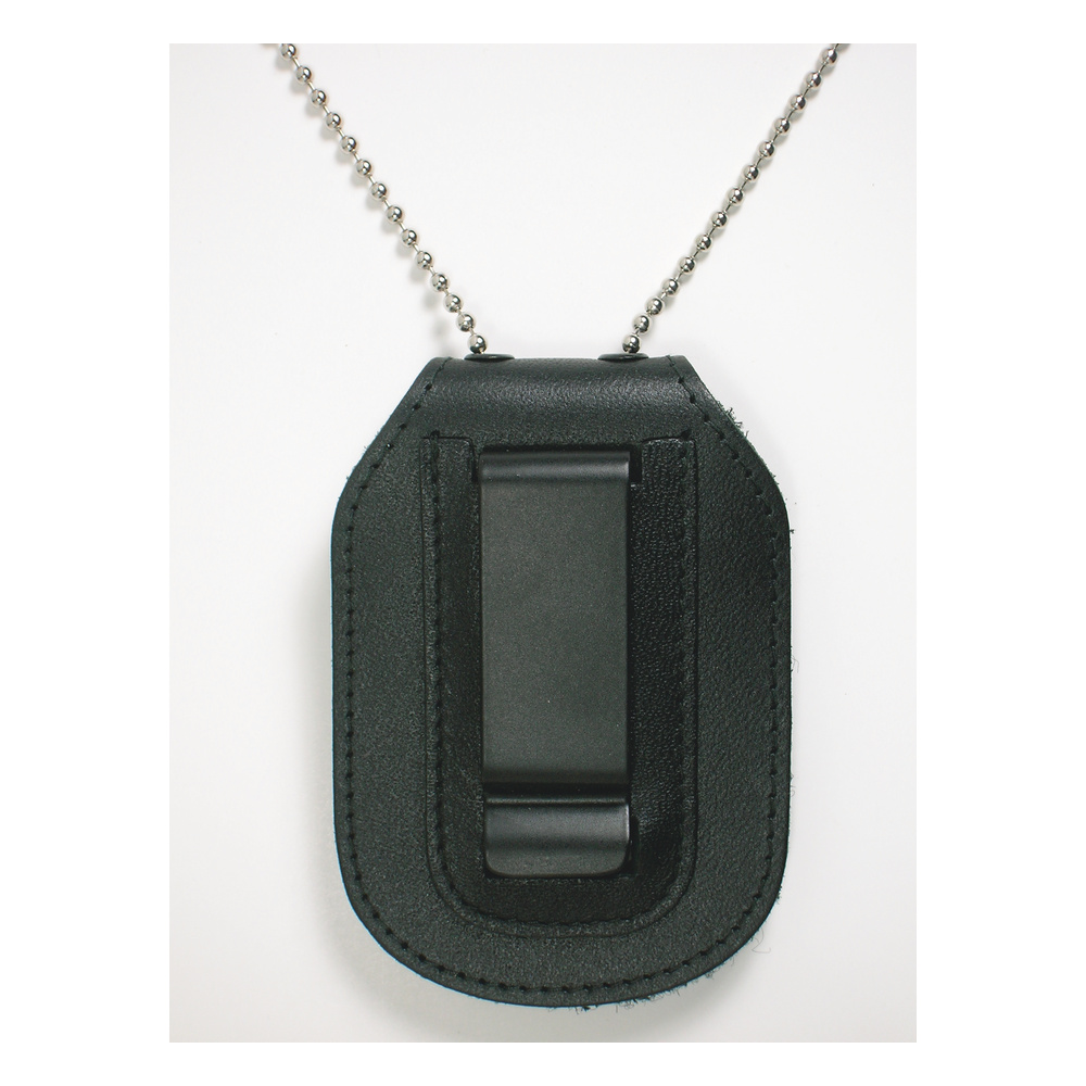 Combination ID Holder – Large Oval with Velcro, Clip & Neck Chain – alternate view